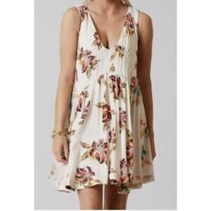 Free People Floral Print Mini Dress Sleeveless Open Back Casual Party